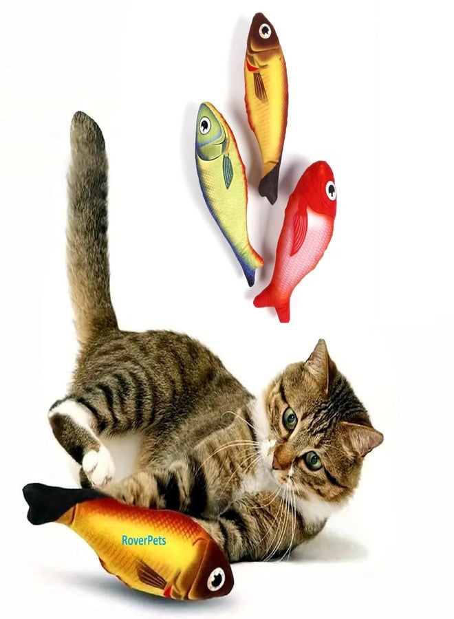 RoverPets Catnip Fish Toy for Cats - Soft and Durable 8-Inch Interactive Kicker Toy for Indoor Kittens and Adult Cats, Ideal for Exercise and Play (Multicolor, Pack of 1) - Image 1